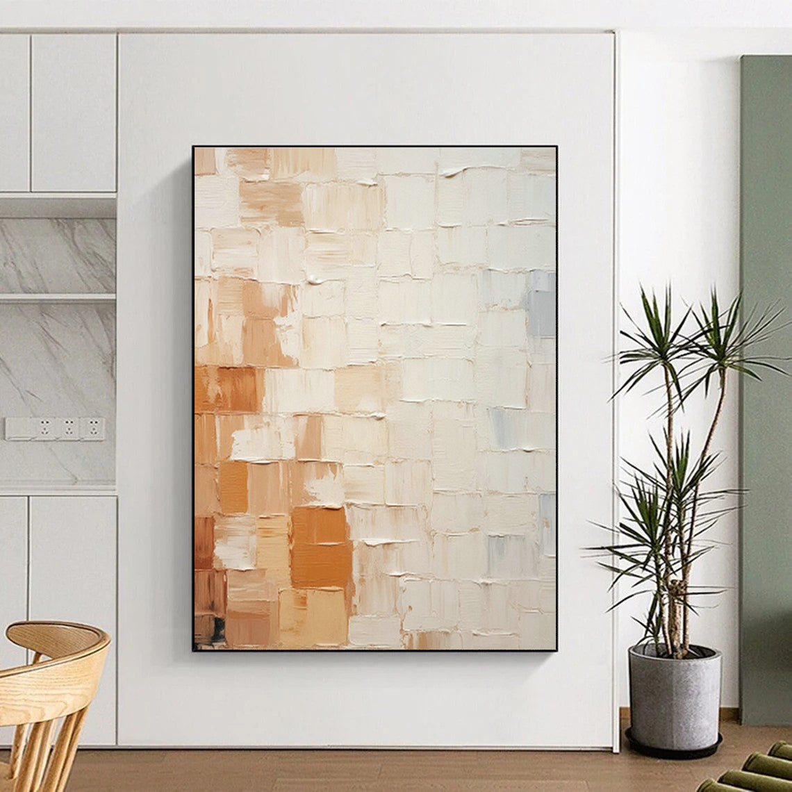 Warm - Brown Textured Abstract Art for Rustic Dining Room & Artisanal Bakery DLZ1338