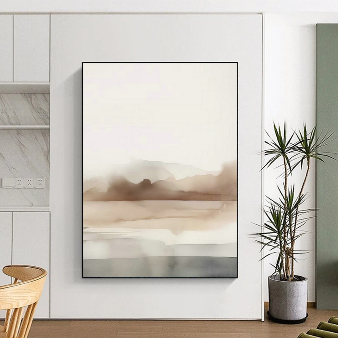 Ink - Wash Landscape Art for Minimalist Study & Cultural Art Gallery DLZ0724