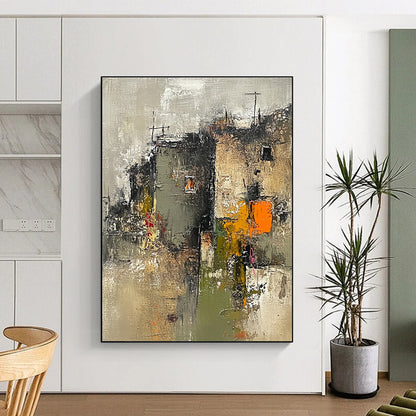 Abstract Village Scene for Rustic Home & Cultural - Inspired Restaurant STSC659