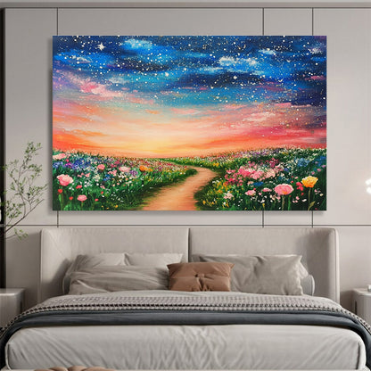 Colorful Flower Field Path Art for Garden - Themed Restaurant & Wedding Venue SC397