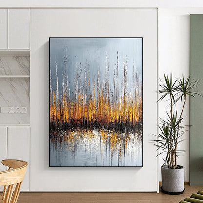 Grey and Orange Reed Reflection for Modern Lakeside Villa & Nature - Inspired Office STSC330
