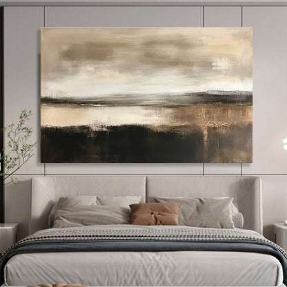 Brown - Toned Abstract Landscape Art for Rustic Lodge & Earth - Toned Bedroom SC067