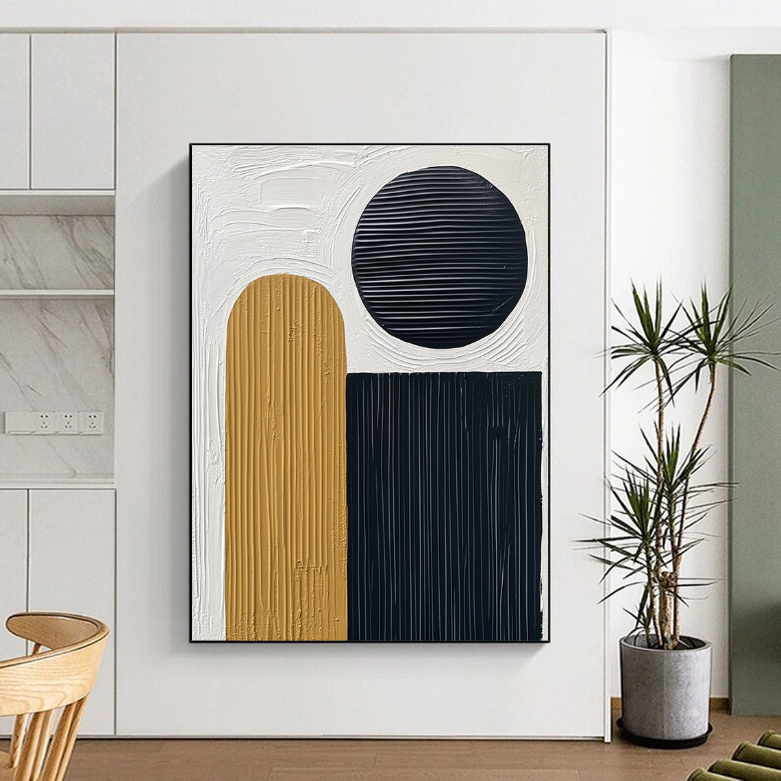 Geometric Textured Abstract for Minimalist Home Office & Art Gallery Corridor STSC451