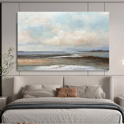 Soft - Colored Seaside Landscape Art for Beachfront Hotel Spa Lounges DLZ3139