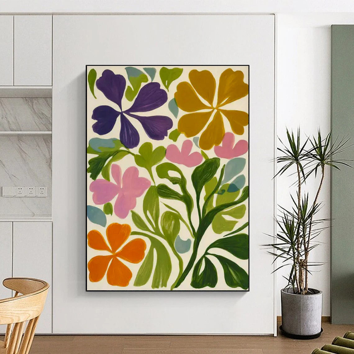 Colorful Floral Art for Bohemian Garden House & Women’s Wellness Studio DLZ1764
