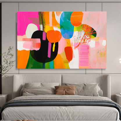 Colorful Abstract Shapes Art for Vibrant Living Room & Creative Office SC300