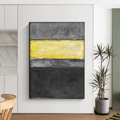 Gray - Yellow Minimalist Art for Industrial - Style Office & Modern Café DLZ2325