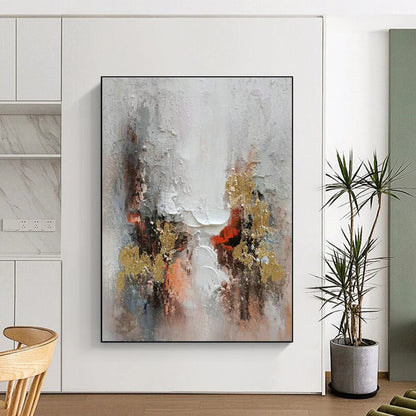 Colorful Gold - Accented Abstract Art for Luxury Hotel Suite & Home Dining Room DLZ1175