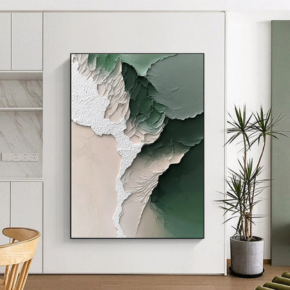 Textured Green and White for Nature - Inspired Living Room & Contemporary Art Studio STSC1246