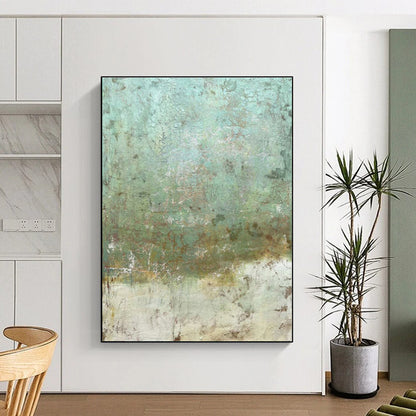 Teal Abstract Texture Art for Coastal Home & Spa Retreat DLZ2172