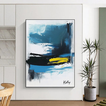 Abstract Blue and Yellow Art for Contemporary Art Gallery & Creative Home Studio STSC1423
