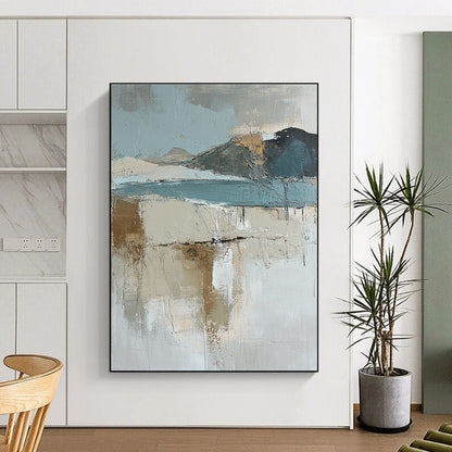 Textured Landscape with Muted Tones Art for Minimalist Home Library & Art - Inspired Meditation Space STSC145