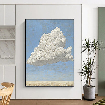 Textured Cloud in Blue Sky Art for Coastal Home Living Room & Aviation - Themed Lounge STSC1035