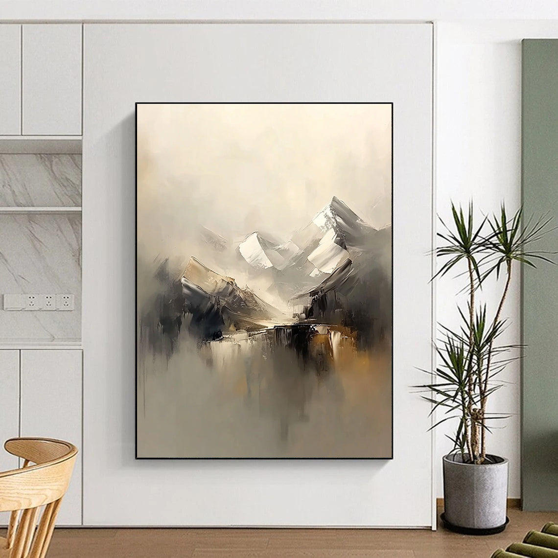 Monochromatic Mountain Art for Living Room & Gallery STSC699