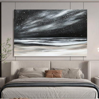 Starry Night Seascape Art for Nautical - Themed Bedroom & Serene Meditation Space SC295