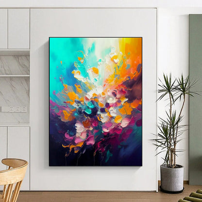 Colorful Burst Abstract Art for Modern Living Room & Art Gallery Exhibition DLZ1810