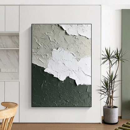 Textured Green - Gray Wall Art for Industrial - Style Café & Interior Design Studio STSC132