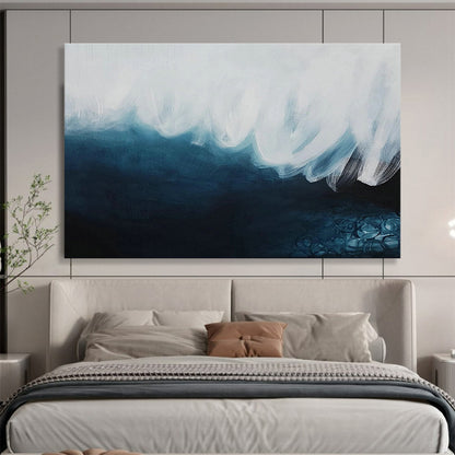 Blue - White Wave Abstract Art for Coastal - Themed Living Rooms DLZ2423
