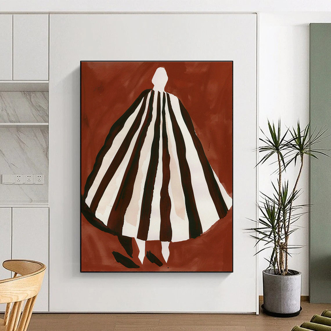 Figure in Striped Cloak Art for Avant - Garde Boutique & Theatrical Dressing Room DLZ0707