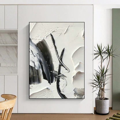 Black - White Brushstroke Art 2 for Bedroom & Studio DLZ0373