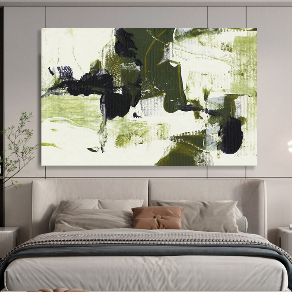 Green - Black Abstract Art for Modern Minimalist Hallway DLZ2828