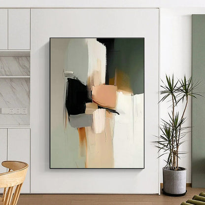 Color - Block Geometric Abstract Art for Modern Living Room & Art Gallery Exhibition DLZ1840