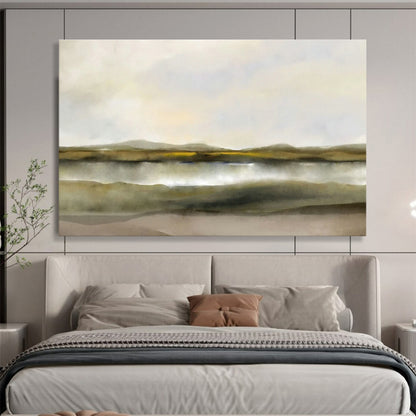 Yellow - Green Landscape Abstract Art for Cozy Study DLZ2745