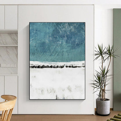 Blue - White Snowscape Art for Nordic - Style Home & Winter Lodge DLZ0680