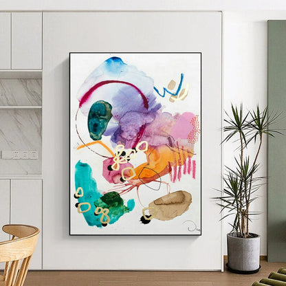 Watercolor Abstract Art for Spa Wellness Center Relaxation Rooms DLZ0178
