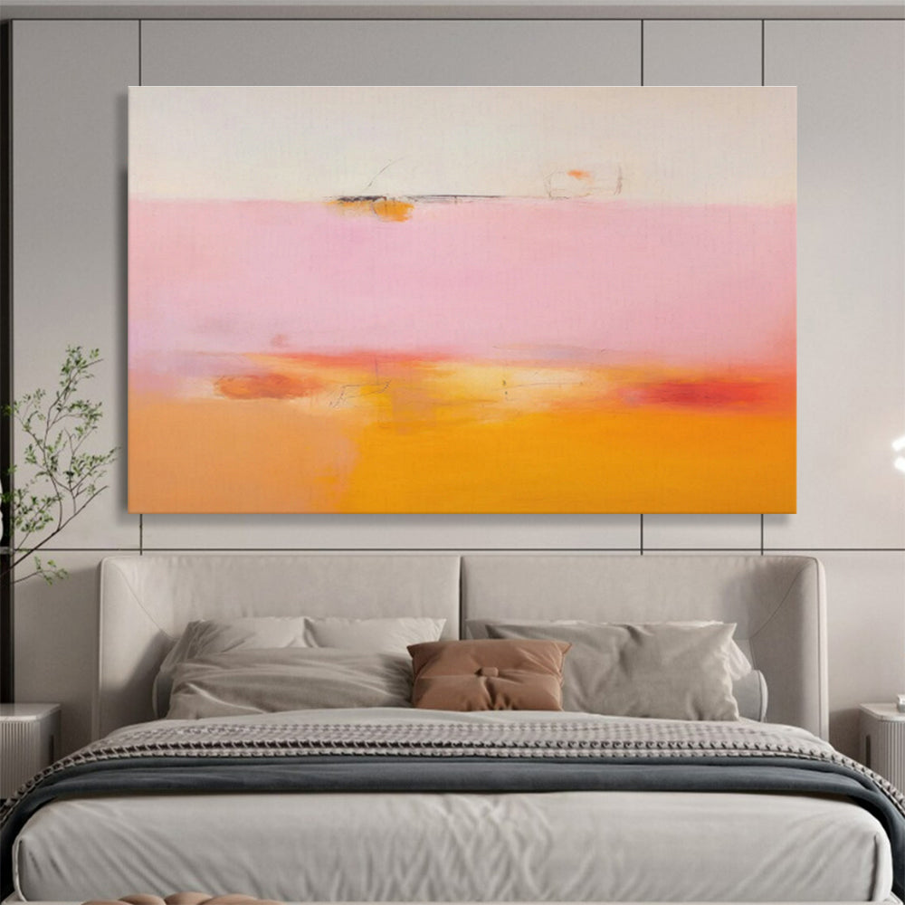 Pink - Orange Gradient Abstract Art for Sunny Breakfast Nook DLZ2860