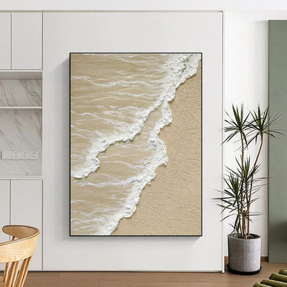 Textured Beach Wave Art for Coastal Home Office & Beachfront Boutique Hotel DLZ1507