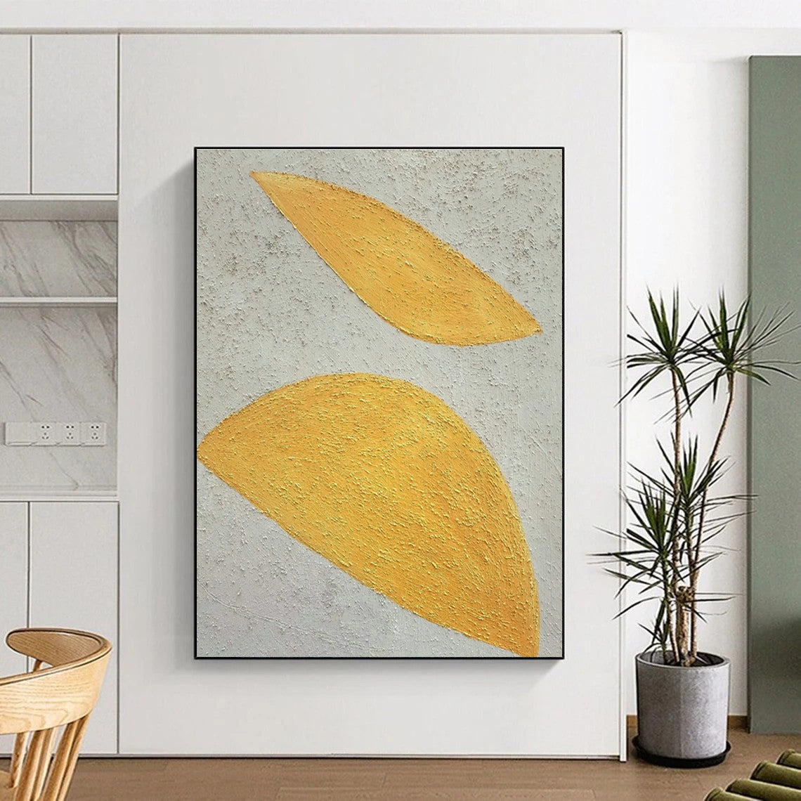 Golden Leaf Abstract Art for Luxury Hotel Spa & Home Bedroom DLZ1081