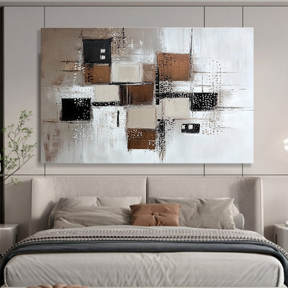 Brown and Gray Geometric Abstract Art for Industrial - Style Loft & Contemporary Art Gallery SC213