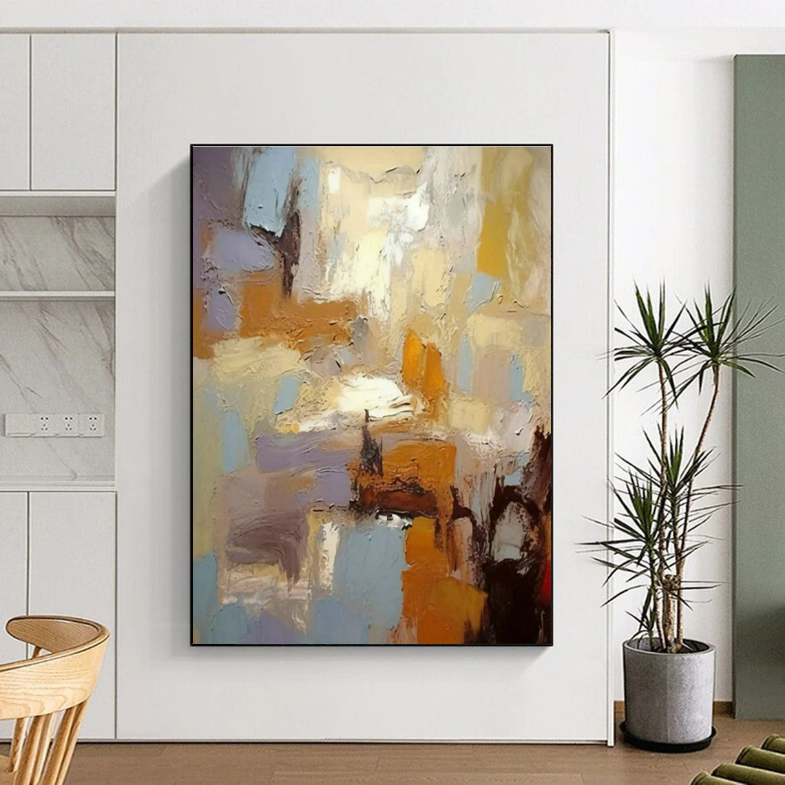 Soft Pastel Abstract Art for Scandinavian Bedroom & Calming Office Lounge DLZ1449