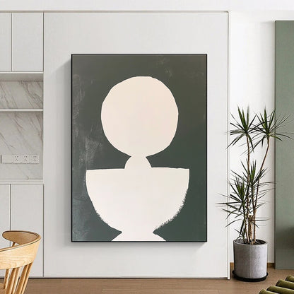 Abstract White Forms on Black for Modern Living Room & Art Gallery STSC1250