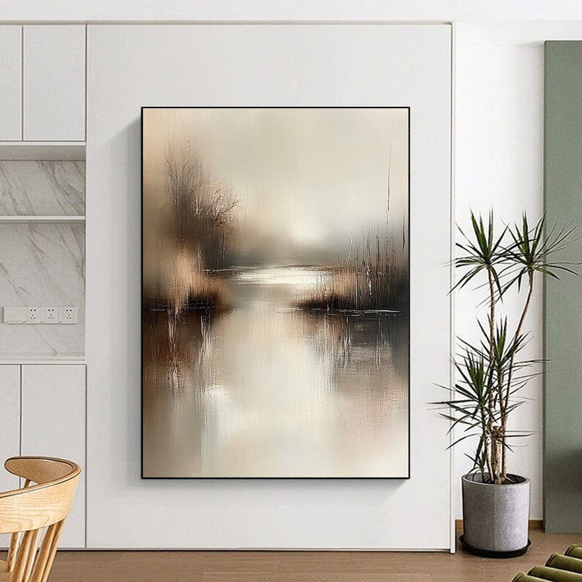 Minimalist Lake Abstract Art for Modern Home & Art Gallery STSC078