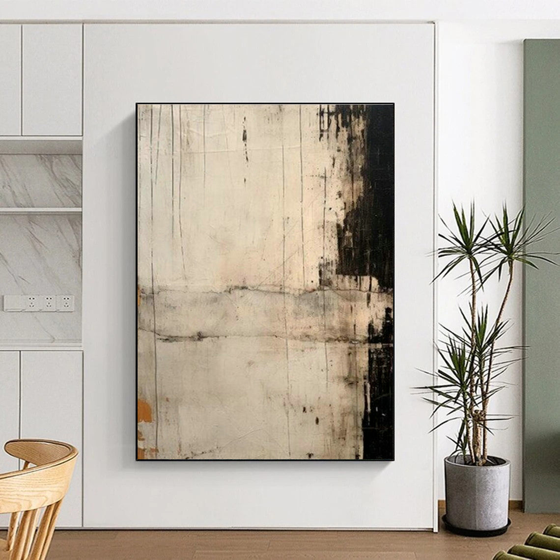 Textured Monochrome Abstract Art for Rustic - Modern Home & Art - Themed Library DLZ2124
