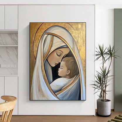 Madonna and Child Art for Religious Institution & Serene Home Prayer Room STSC1434