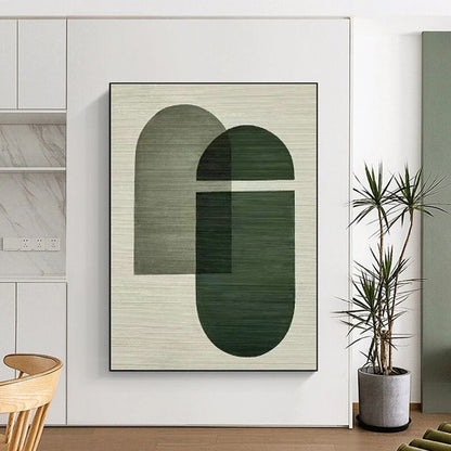 Green Geometric Art for Modern Home Office Breakout Zones DLZ0258