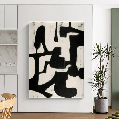 Black - White Abstract Art for Minimalist Gallery & Monochrome Office DLZ1933