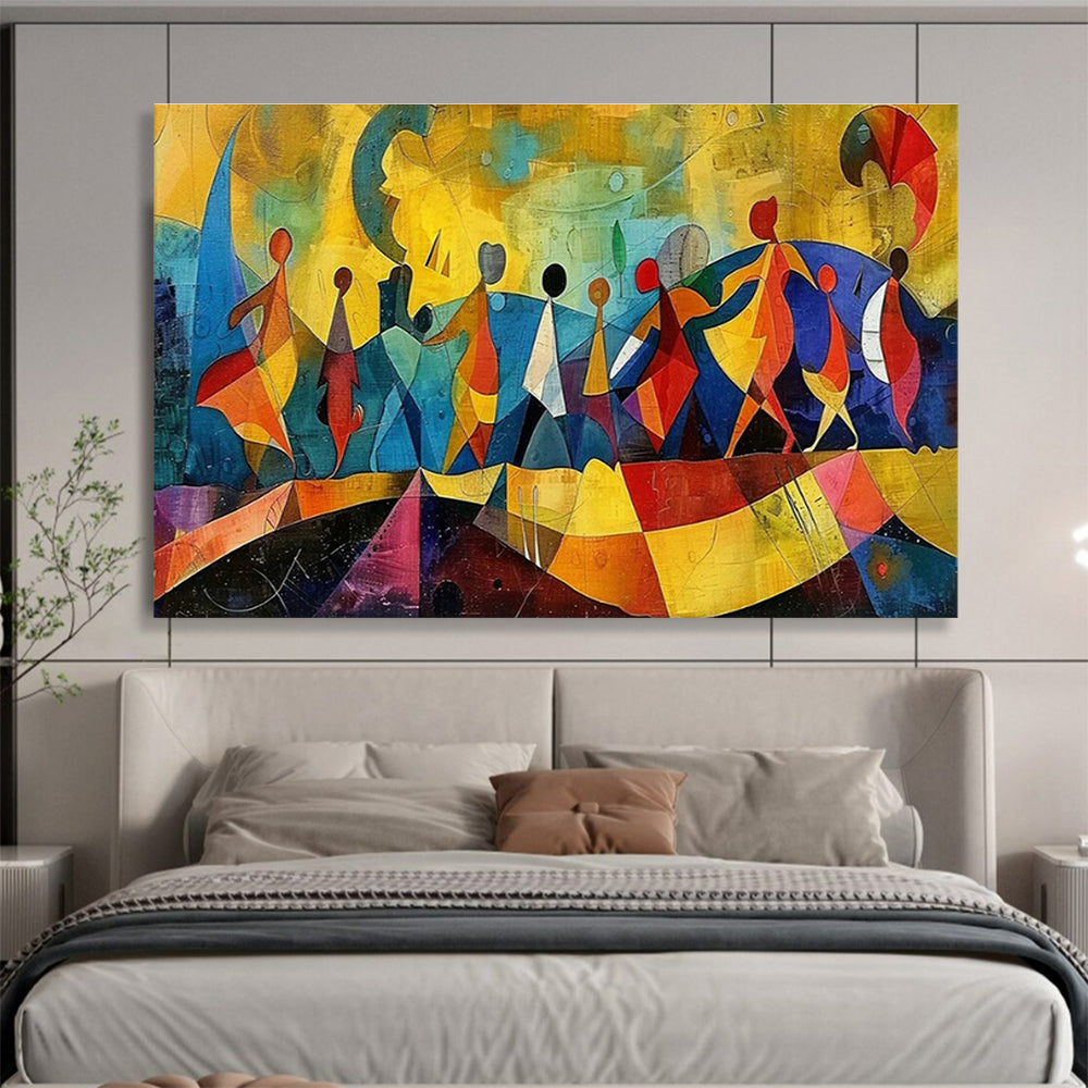 Abstract Dance Figures Art for Cultural Center Exhibition Galleries DLZ3152