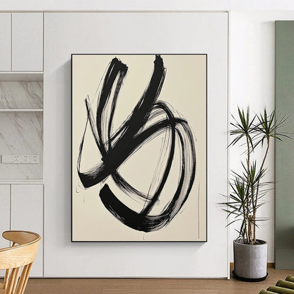 Bold Black Brushstrokes for Contemporary Art Studio & Dramatic Entryway STSC549