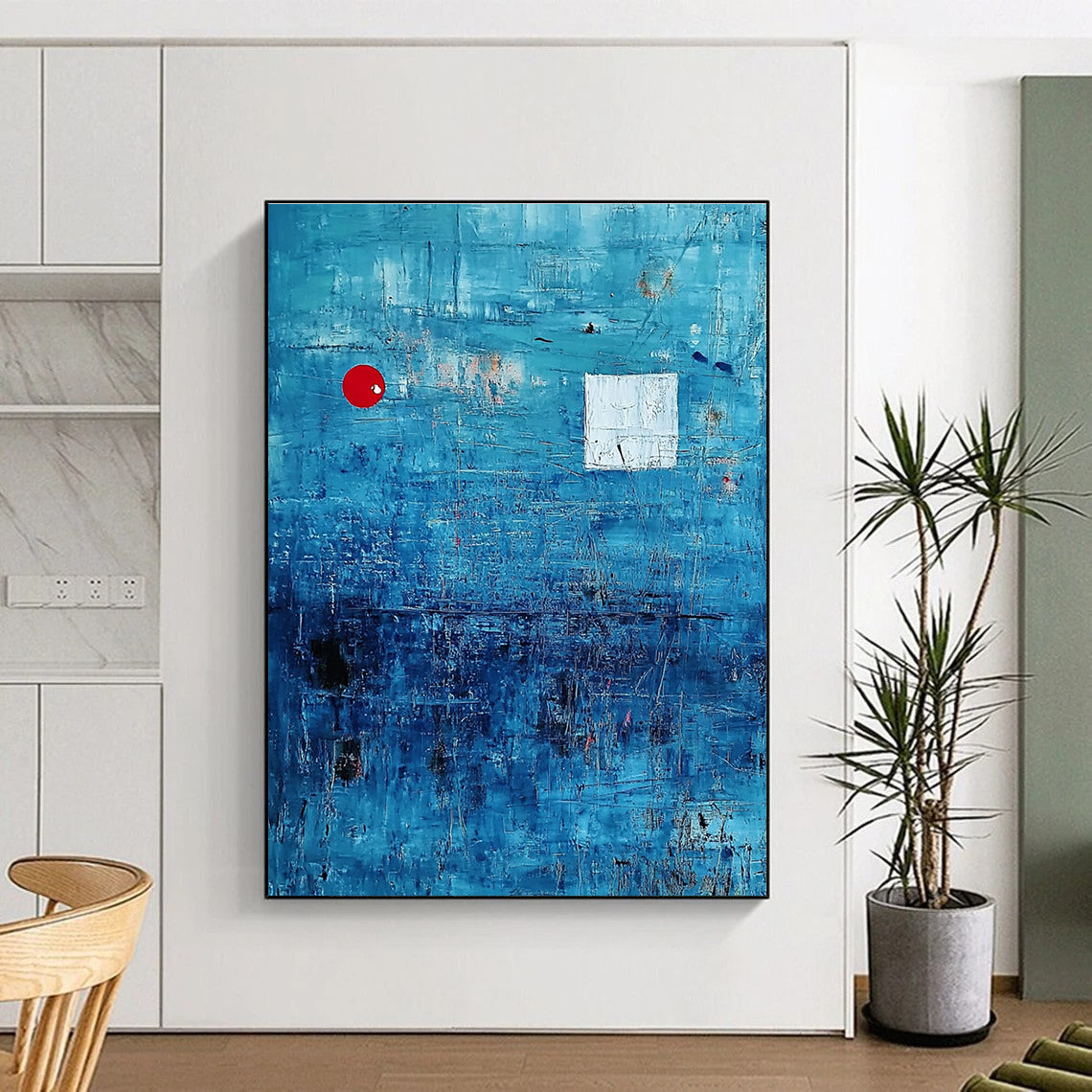 Minimalist Blue Abstract Art for Office & Study STSC041