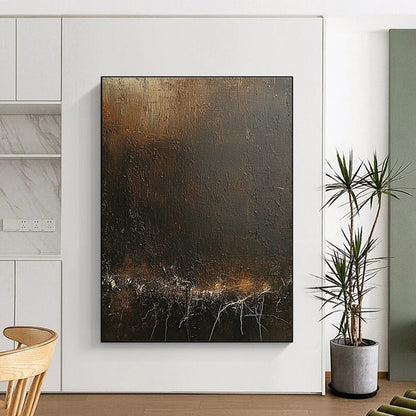 Dark Textured Abstract Art for Industrial - Chic Loft & Introspective Home Study STSC1429