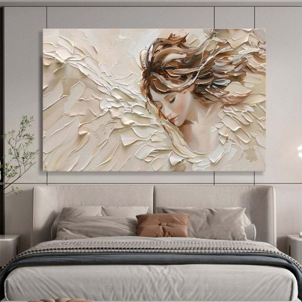 3D Angel Wings Portrait Art for Spiritual Bedroom Sanctuary DLZ2838