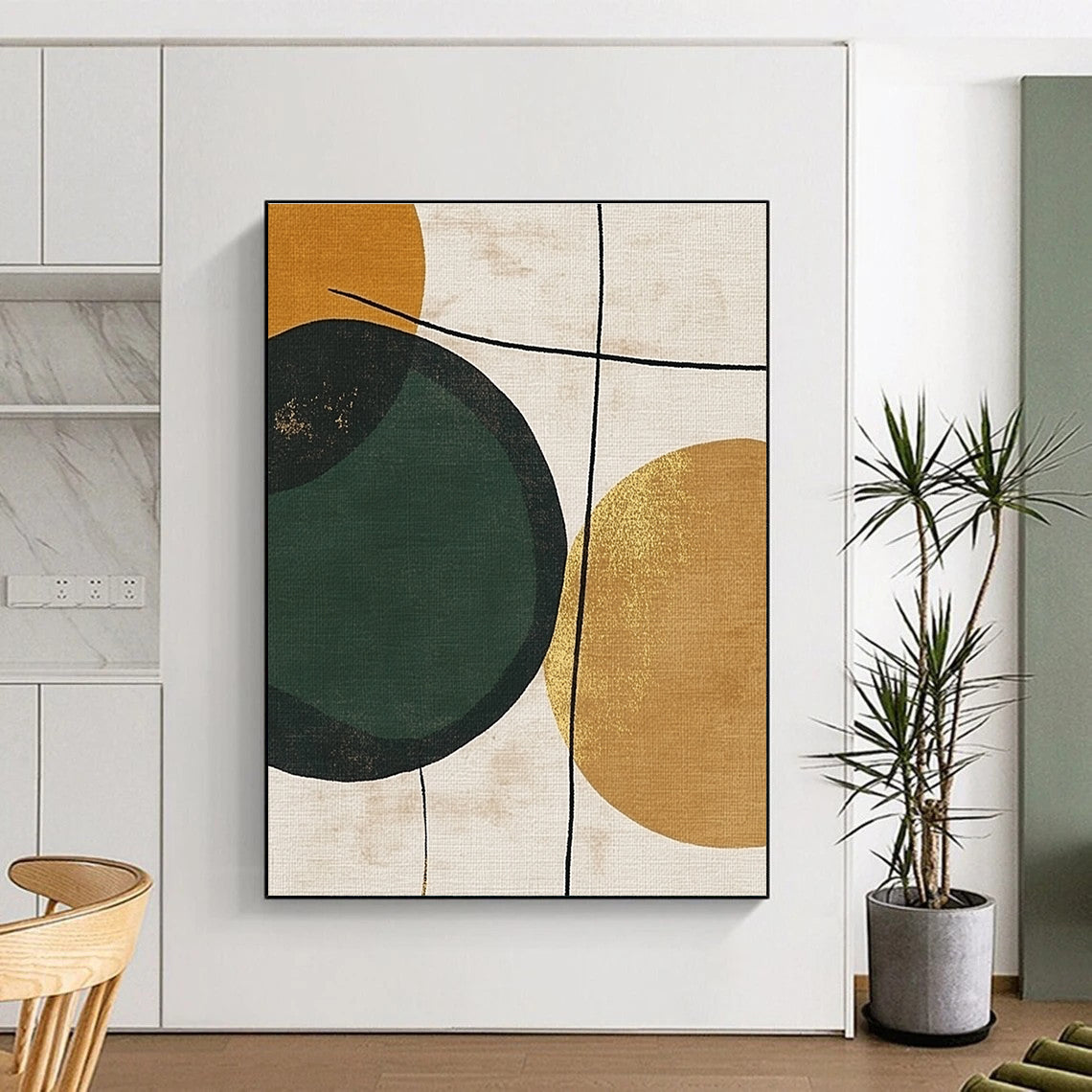 Geometric Circles with Gold for Mid - Century Modern Home & Chic Home Office STSC467