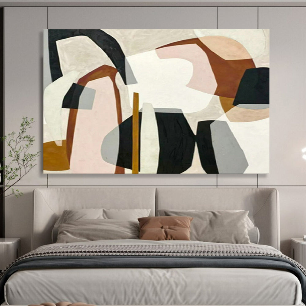 Pink - Brown Geometric Abstract for Bohemian Bedroom DLZ2965