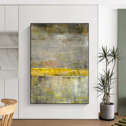 Gray - Yellow Abstract Art for Office & Hallway DLZ0325