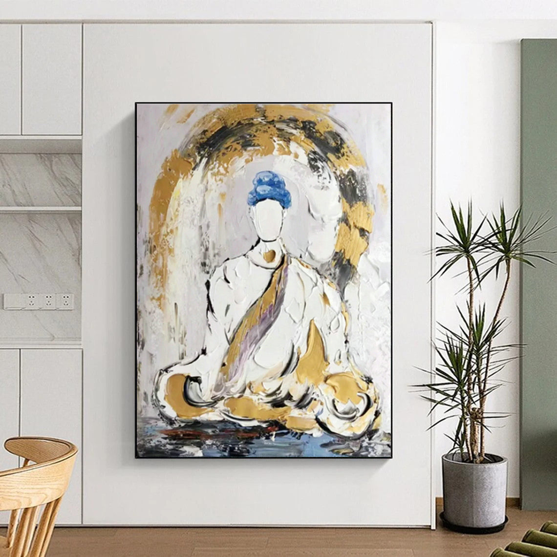 Abstract Buddha Painting for Zen Meditation Room & Spiritual Home Decor DLZ0862