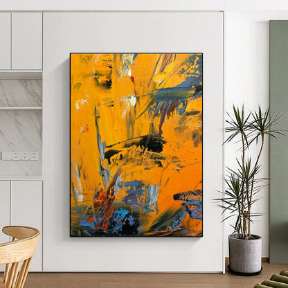 Vibrant Orange Abstract Art for Living Room & Kitchen DLZ0525